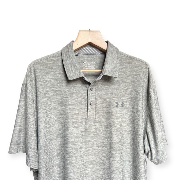 Under Armour Men’s Light Grey HeatGear Performance Quick Dry Polo, XXL - Picture 3 of 6